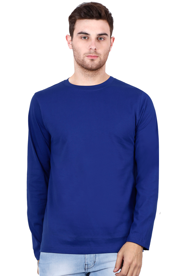 Male Round Neck Full Sleeve Tee Royal Blue