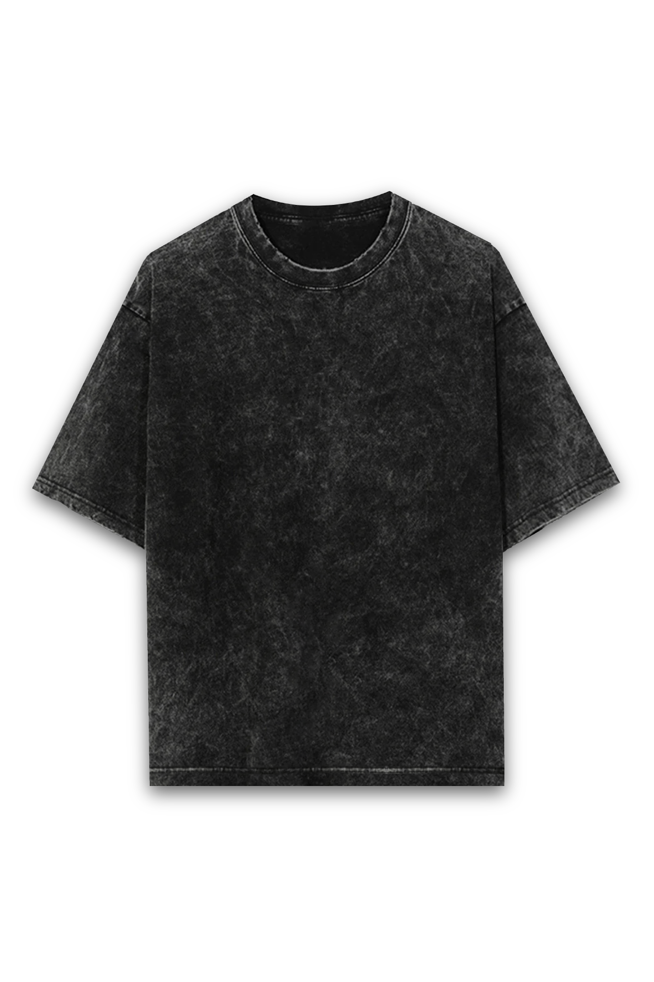 Unisex Acid Wash Oversized Classic T-Shirt Black