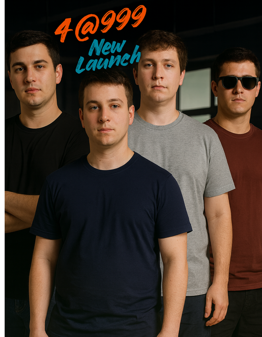 Buy 4 Unisex Round Neck Half Sleeves @ 999