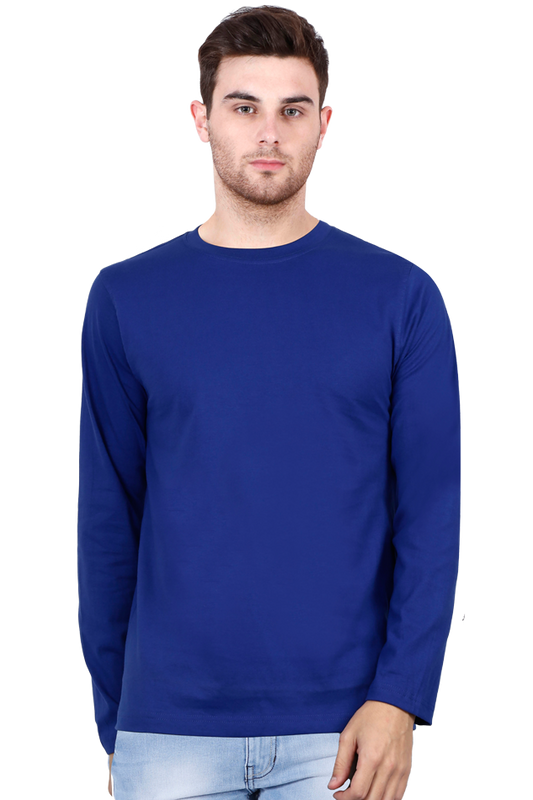 Male Round Neck Full Sleeve Tee Royal Blue