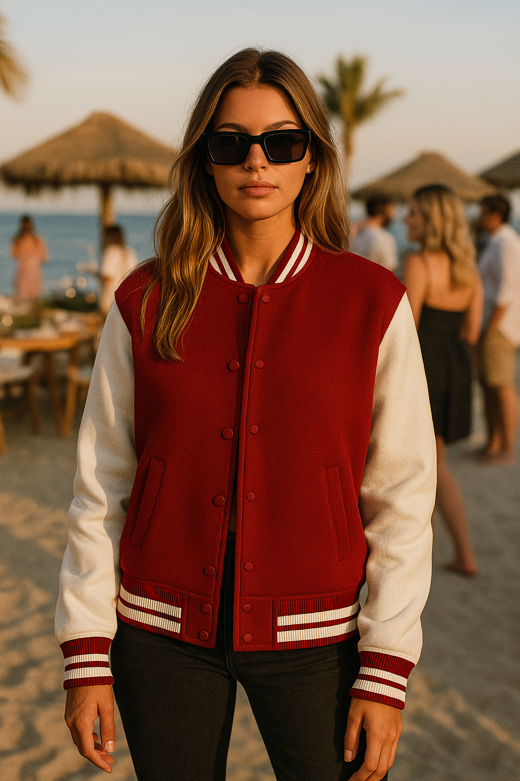 Unisex Varsity Jacket Luxury (Premium) Red